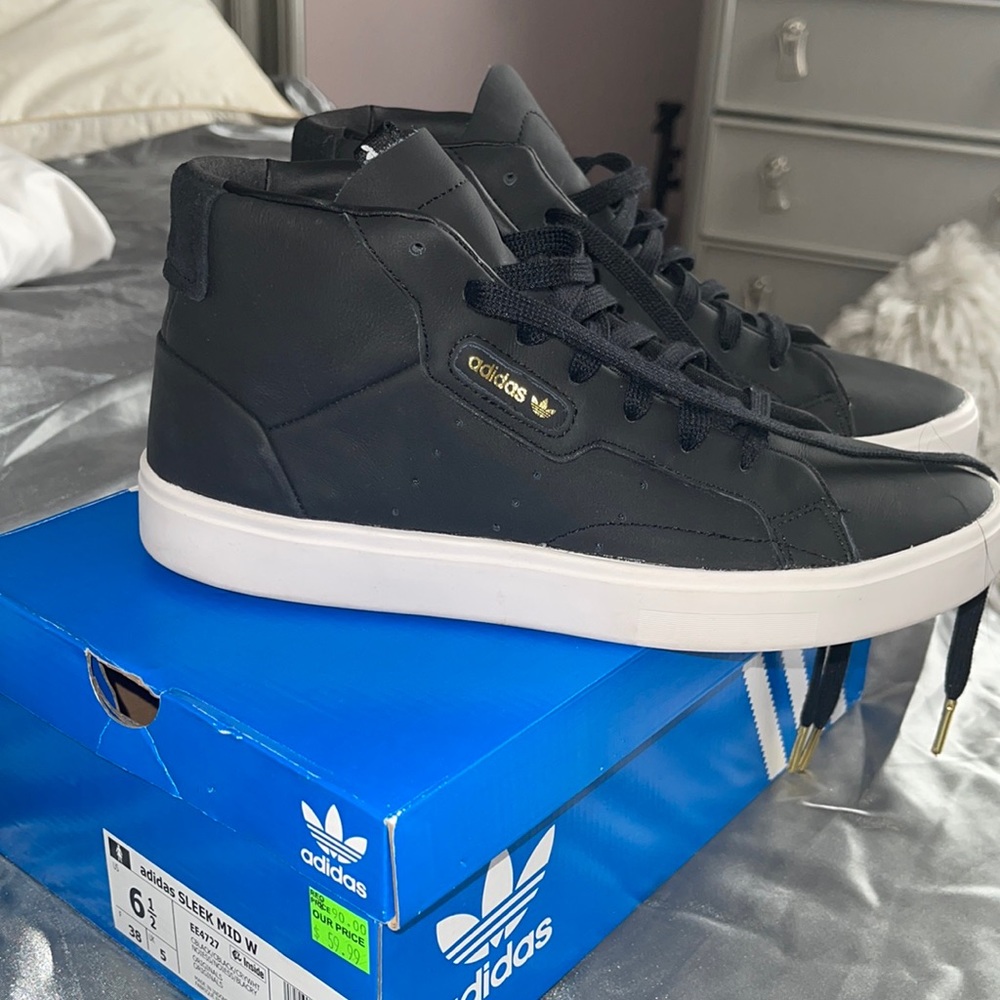Black sleek adidas sneakers